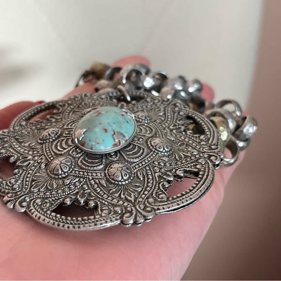 Vintage Antique Art deco Victorian Festival Silver Goth Medieval Goth necklace - Picture 6 of 16